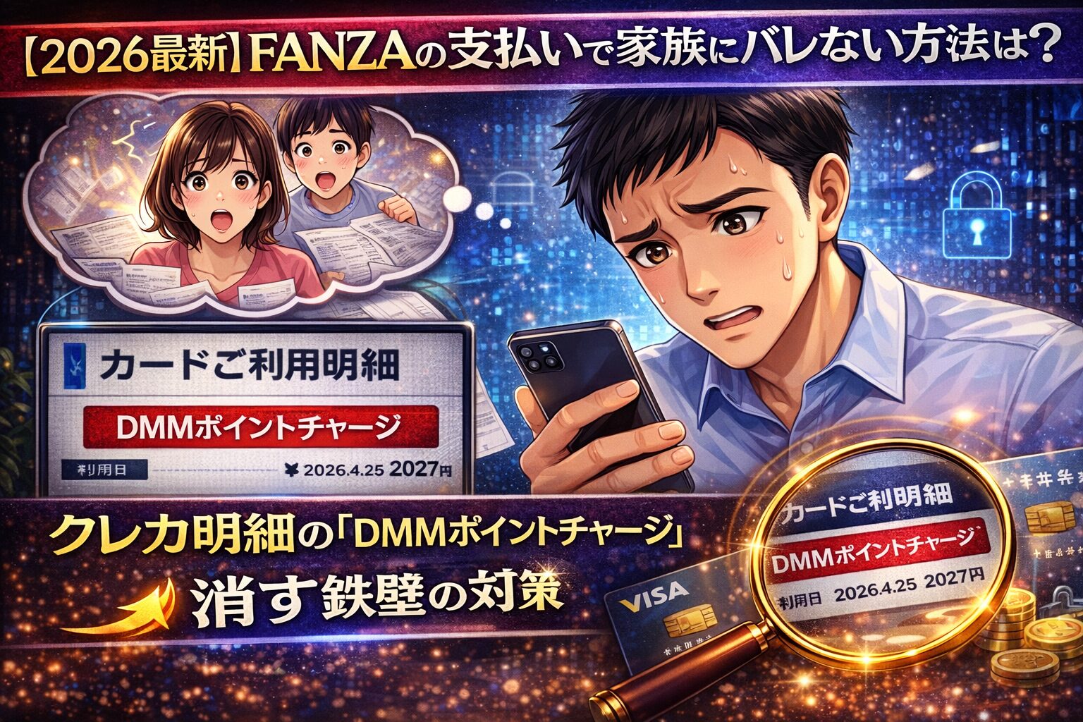 【2026最新】FANZAの支払いで家族にバレない方法は？クレカ明細