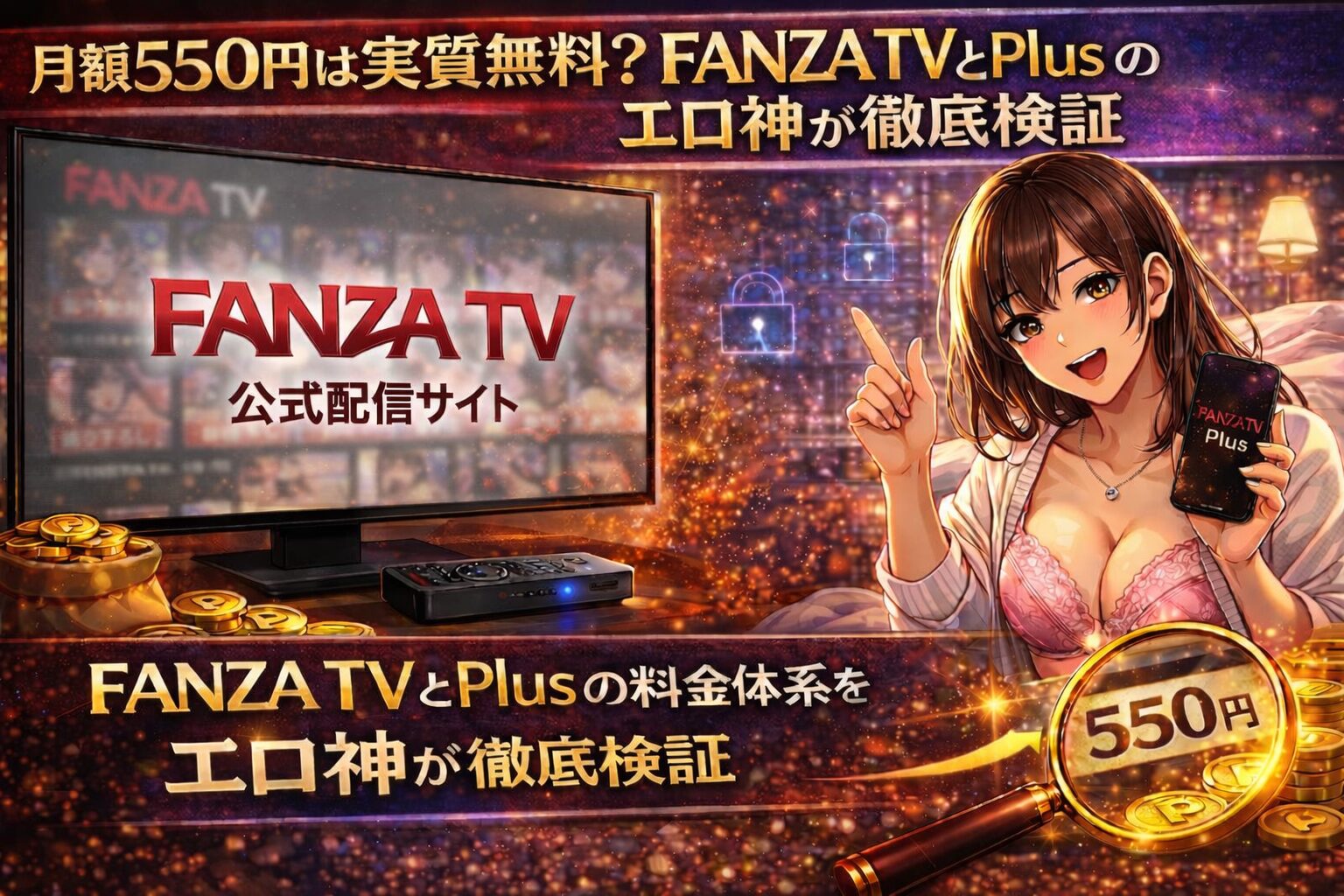 月額550円は「実質タダ」？FANZA TVとPlusの料金体系をエロ神が徹底検証